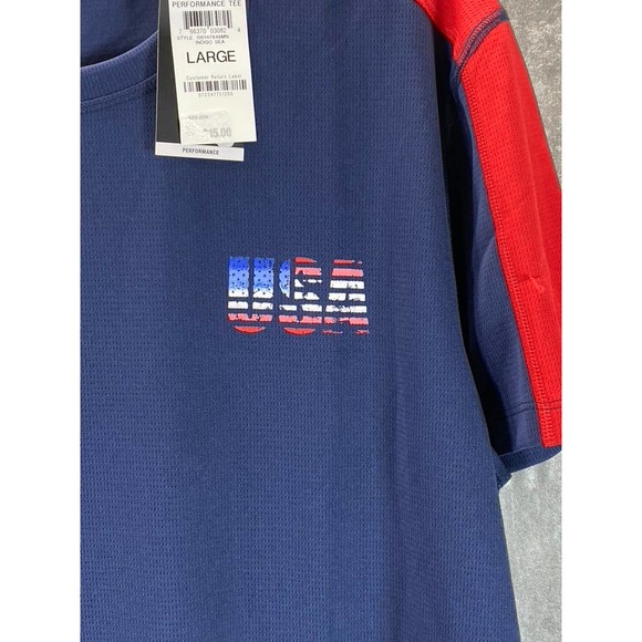 ID Ideology Men's Indigo Sea Crewneck Taped Graphic Training T-Shirt SZ L - Picture 4 of 13